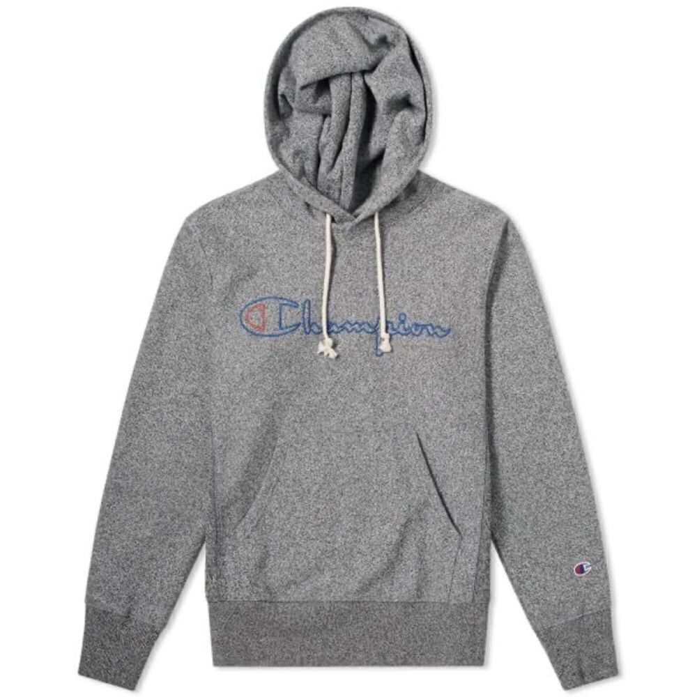 Vintage Champion Reverse Weave Hoodie Sweatshirt Gray‎ Script Logo Small Unisex